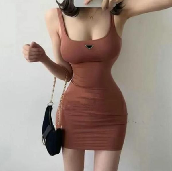 Verão 2023 roupas de grife de luxo com estampa de moda feminina slim slim de secagem rápida mini vestido