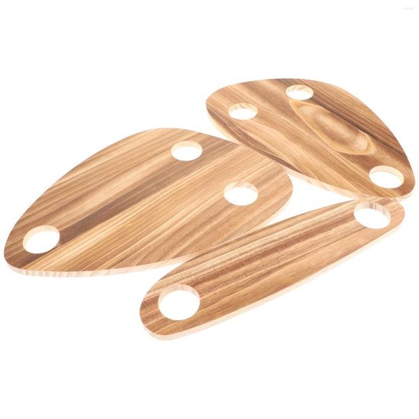 Set di posate 3 pezzi Staffa in legno Portabottiglie Portabottiglie Tavola di legno Vaso 30x20cm Vassoi Picnic Parti galleggianti Servizio