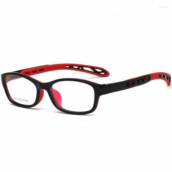 Montature per occhiali da sole TR90 Gel di silice Quadrato Occhiali da vista per bambini Montatura per occhiali Ragazzi Ragazze Occhiali semplici per miopia Occhiali ottici Specchio decorativo