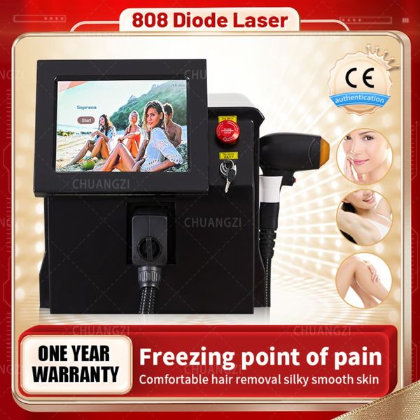 Diodenlaser755 808 1064 nm Haarentfernung Gefrierpunkt Schmerzloser Laser-Epilierer Gesichts-Körper-Haarentfernungsgerät