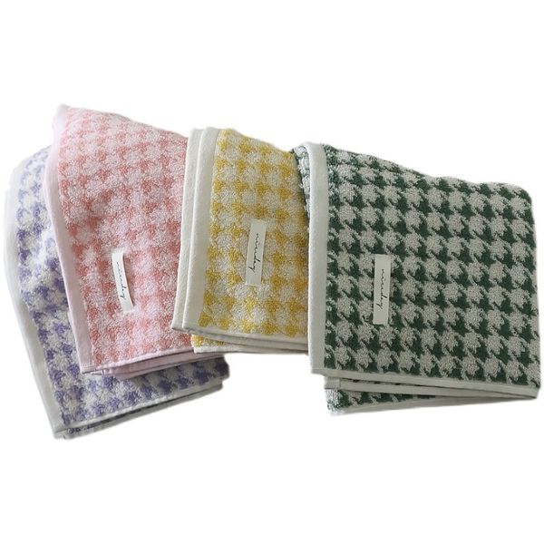 Asciugamani classici in cotone scozzese jacquard tinto in filo morbido assorbente senza capelli per uomo e donna asciugamano da bagno quadrato in puro cotone per la casa Designers adulti