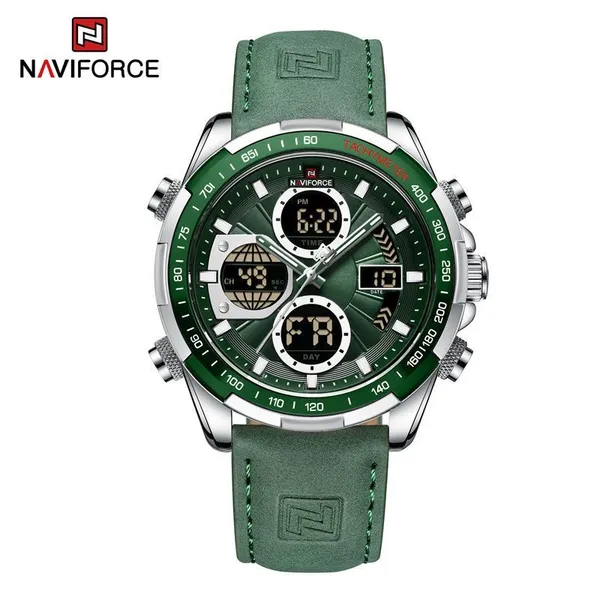 Orologio da uomo cronografo al quarzo giapponese cinturino in pelle quadrante verde Made In China A1