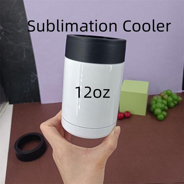 Sublimazione12 oz Cold Storage Tank Tumbler Mug Cola Can Cooler Ice Storage Can Acciaio inossidabile isolato sottovuoto Boccale di birra Cooler fai da te