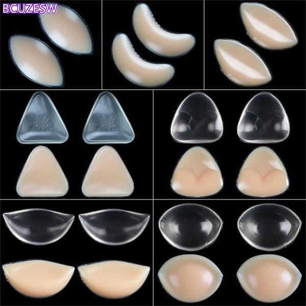 Грудь 1 Пара PUNK UP Silicone Triangle Bikini Bkini Bra Sumsuit Bra Вставка прокладки Bra Pads Pasties Невидимые