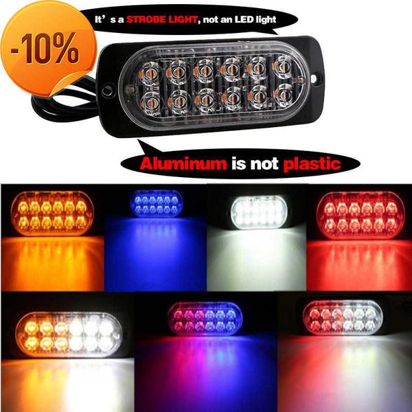 Novo 12Xultra-Thin Strobe Led Light Warning Side Marker Piscando Strobe Light Bar Police Flash Good 12/24V Light for Car Vehicles