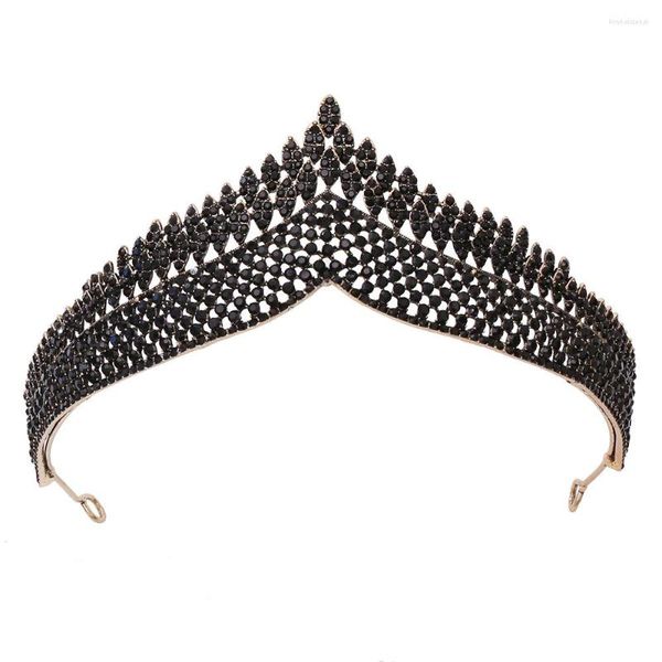 Haarspangen Schwarz Retro Brautkrone Kopfschmuck Einfache Hochzeit Geburtstag Prinzessin Vergoldet Accessoires Zum Verkauf Tiaras Schmuck