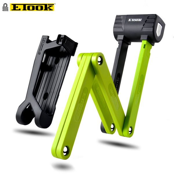 Fechaduras de bicicleta Etook Heavy Duty Anti Roubo Fechadura dobrável Fechadura de bicicleta de aço compacta para E Bike Scooter Motocicleta profissional forte Cadeia de bloqueio 230616