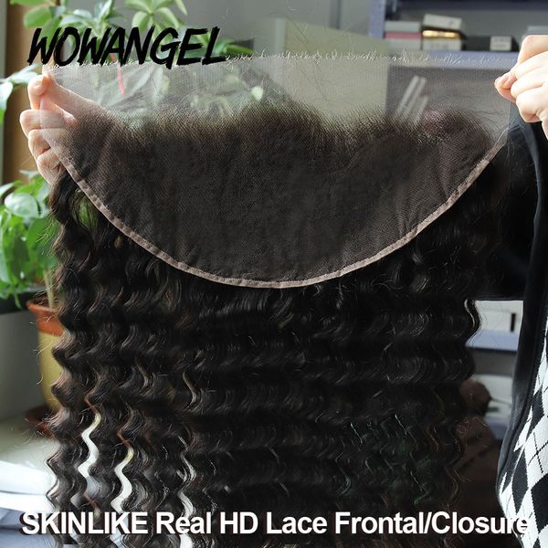 Pedaços de cabelo 13x6 HD Lace Frontal Only Deep Wave 13x4 Full Invisible Closure Virgin For Woman Melt Skin Pre Plucked 230617