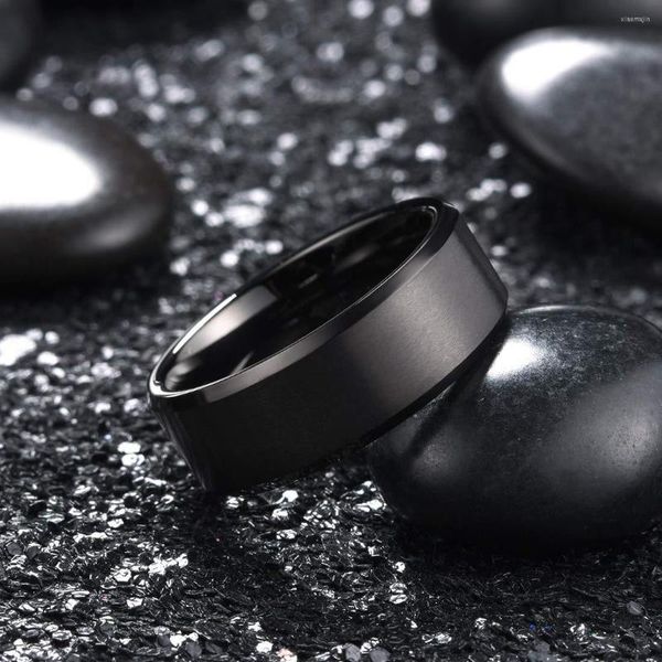 Кластерные кольца модные мужчины кольцо титана из нержавеющей стали для матовой матовой свадебной обручальной группы унисекс украшения подарки