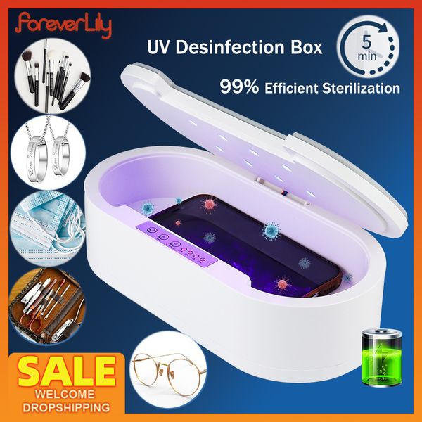 Attrezzatura per nail art Scatola disinfettante intelligente Scatola sterilizzatore LED UVC Dispositivo di sterilizzazione per aromaterapia per strumenti per il trucco delle unghie Occhiali per gioielli Anti batteri 230616