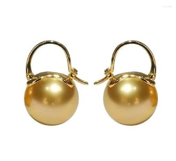 Orecchini a lobo Super Large 10-11mm Polvere di oro bianco naturale Nanhai Round Pearl 18k GoldlryCreazione di gioielli