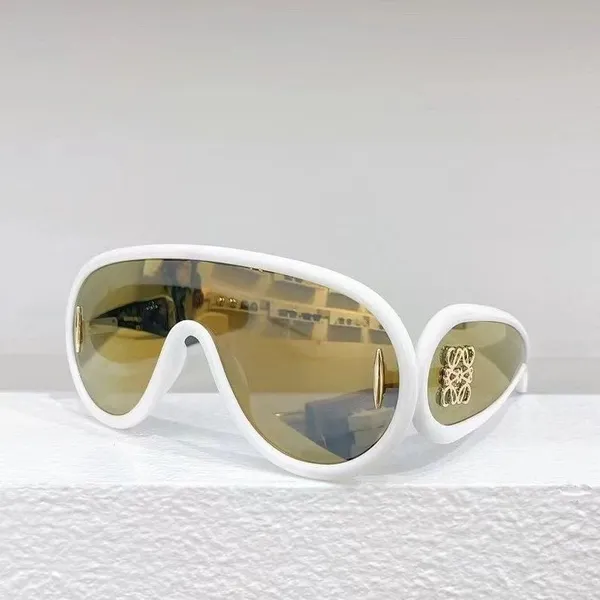 Sonnenbrille Designer Luxus 2024 Wellenmaske für Männer Frauen Freizeit im Freien Freizeit -Sonnenbrillen Gold Buchstaben Design Brille Brille 9 Farben Fashionhr