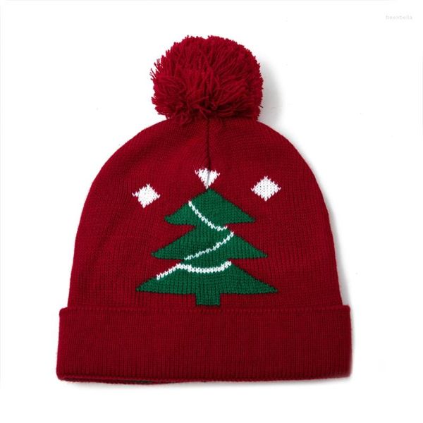 Berretti Cappello lavorato a maglia da Babbo Natale creativo Albero di Natale per bambini Lana di colore classico per ragazzo festivo anno festivo