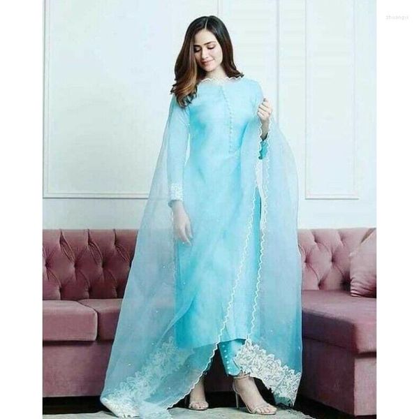 Ethnische Kleidung für Damen, pakistanischer Dupatta Salwar Kameez Diwali Palazzo Combo