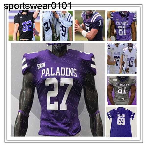 Maglie da calcio Ncaa College Furman Paladins Fu Tyler Huff Jace Wilson Dominic Roberto Devin Abrams Myion Hicks Ryan Miller Joshua