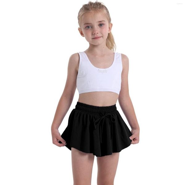 Roupas de palco Feminino Calções de moletom Meninas Verão Lazer Moda Ioga Terno Corrida Fitness Tênis Saia curta Manga gola alta Feminino