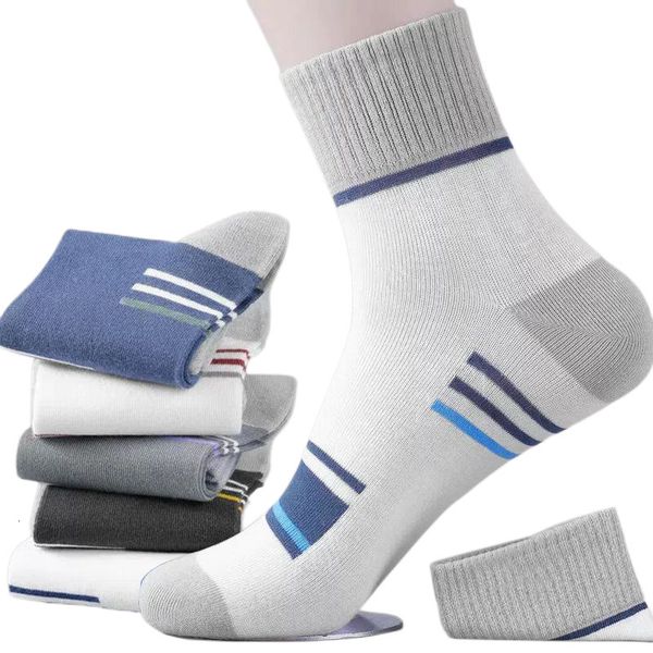 Спортивные носки мужские изделия из чистого хлопчатобумажного полосатого антиодорского антибактериального бизнеса высокое качество 230617