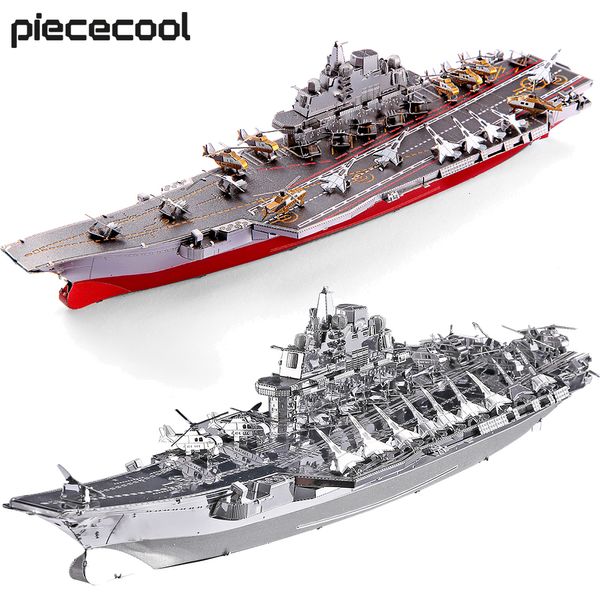 Puzzle 3D Piececool Kit di costruzione di modelli PLAN LIAONING CV-16 Puzzle in metallo 3D Battleship Jigsaw Giocattoli fai da te per adolescenti 230616