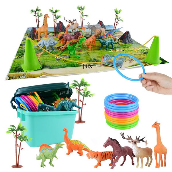 Песчаная игра с водой веселье бросает кольцо игры детские игрушки для хранения штурма животных модели динозавров Model Model Family Games для детей 230617