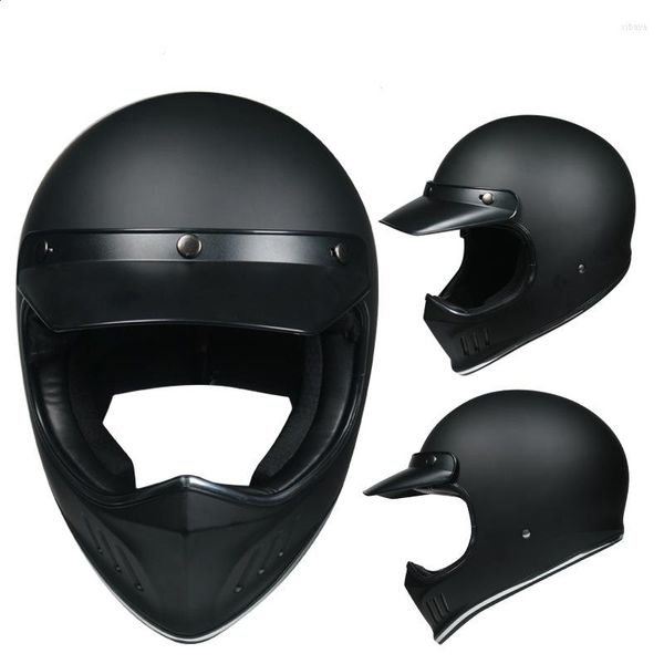 Capacetes de motocicleta Vintage Riding Full Face Casque Moto Racing Motocross Moto Dirt Bike DOT Motocicleta Adultos Homem