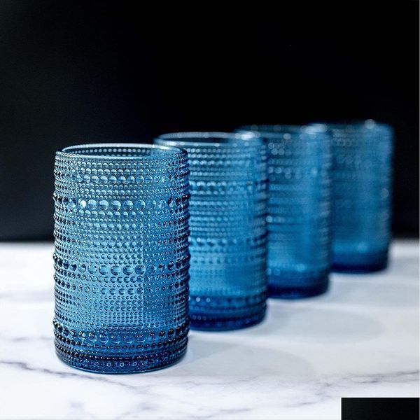 Copos de vinho Hobnail Beber cinza grosso moderno conjunto de utensílios de cozinha vintage exclusivo coquetéis de bolha ou bar à moda antiga bebida Dhhnl