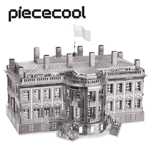 Puzzle 3D Piececool Metal The White House Modello Kit di costruzione Giocattolo fai da te per adulti Puzzle Rompicapo 230616