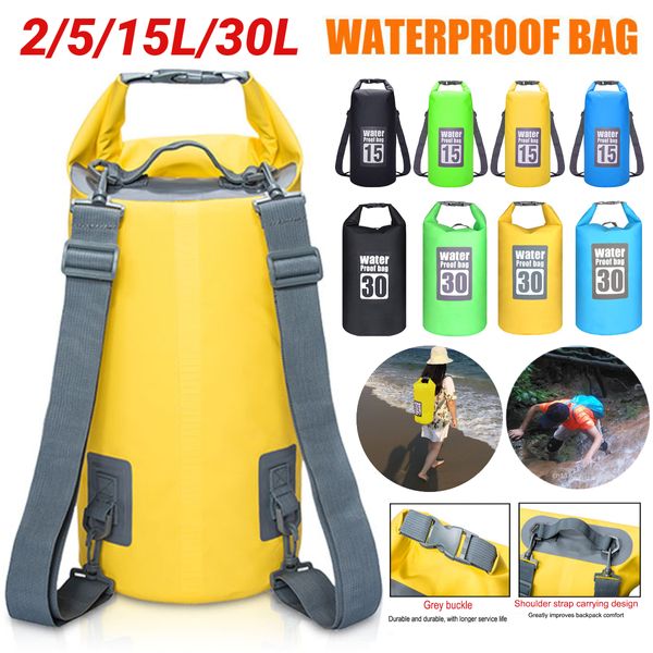 Outdoor-Taschen Wasserdichter Rucksack 25101530L Dry Bag Pack Sack Schwimmend Schwimmen Segeln Bootfahren Wasser PVC Drifting Rafting 230617