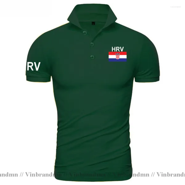 T-shirts pour hommes croatie Hrvatska Polo croate hommes marque classique drapeau de pays Design pur coton Nation équipe Streetwear HRV croates