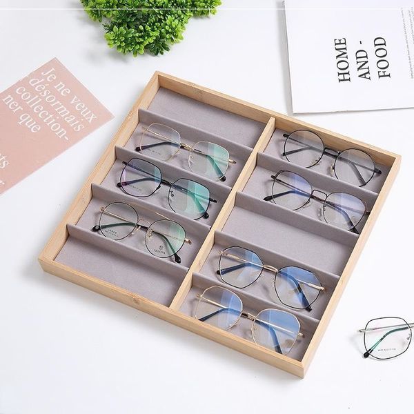 Caixas de joias 12 pares de caixas de exibição de óculos de flanela Prateleiras de exibição de óculos de sol Prateleiras de exibição de óculos de exibição de loja 230616