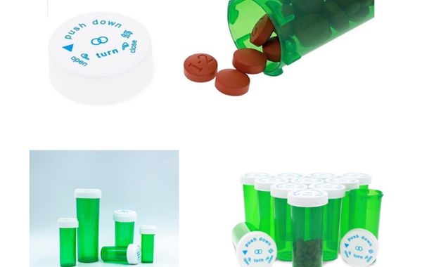 Pop Top Spingere verso il basso e girare Contenitore per fiale Plastica acrilica Stroage Stash Jar Portapillole Scatola per sigarette Tubi per erbe 10D 13D 16D 20D 30D 40D 60 Dram