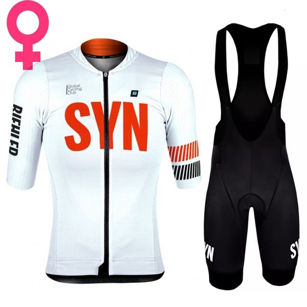 Set di maglie da ciclismo Summer SYN Team Set da ciclismo da donna Biehler SYNDICATE Maglia a maniche corte e pantaloncini con bretelle Pro Race Abbigliamento bici 230616