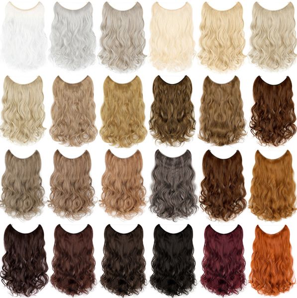 Extensões de cabelo de linha de peixe de 18 polegadas Longo encaracolado Sem costura peruca Variedade de estilos disponíveis Escolha o seu favorito