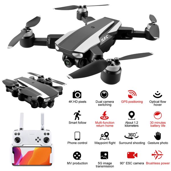 S105 Drone GPS 5G WiFi Profesyonel 4K HD Çift Kamera Fırçasız Motor Dronları Mesafe 1.2km Uçuş 25 Min RC Drone Quadcopter