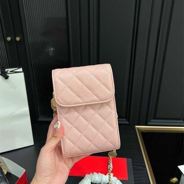 Bolsos de diseñador de marca Bolso de canal Bolso de teléfono móvil Bolso Bolsos de sobre Bolso de hombro Bolso de mano Nueva textura de moda para mujer Bloqueo de perlas Bolso bandolera multifuncional