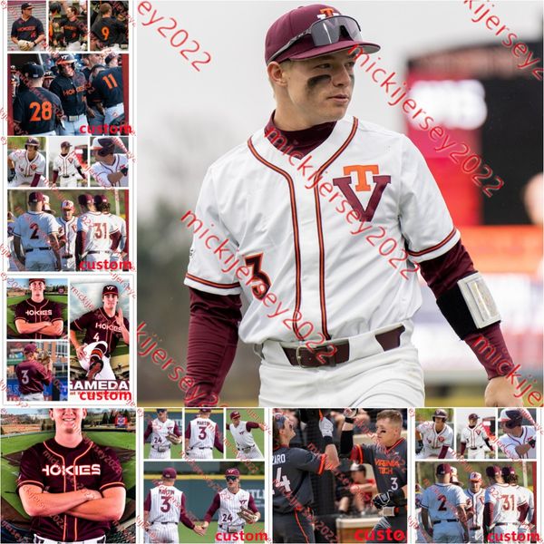 Вирджиния Tech Hokies Baseball Jersey Крис Канницзаро Карсон Демартини Карсон Джонс Джек Херли Кристиан Мартин Стейт