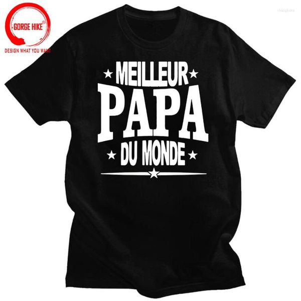 Camisetas masculinas Funny World Dad French Graphic Fashion Algodão Manga Curta O-neck Harajuku Father T-shirt PAPA Daddy Tees