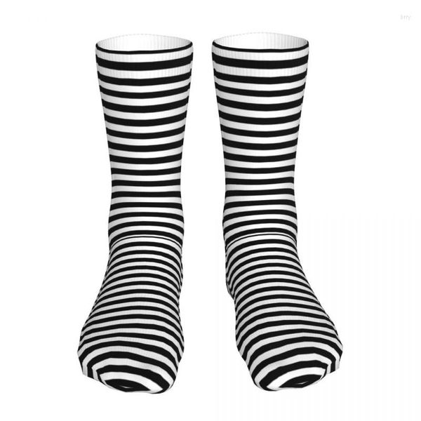 Herrensocken Harajuku Schwarz-Weiß-Streifen Halloween Damen 2023 Herren Gothic Sportsocken