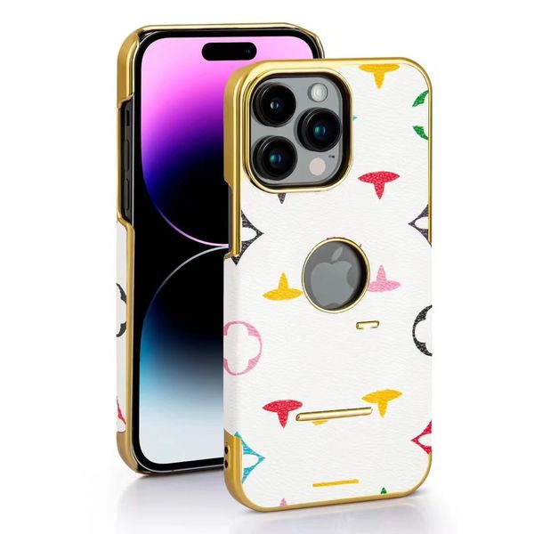 Linda capa de telefone para iPhone 15 14 13 Pro Max LU Bolsa de couro de luxo de alta qualidade 18 17 16 15pro 14pro 13pro 12pro 12 com embalagem de caixa de logotipo Suporte para envio direto