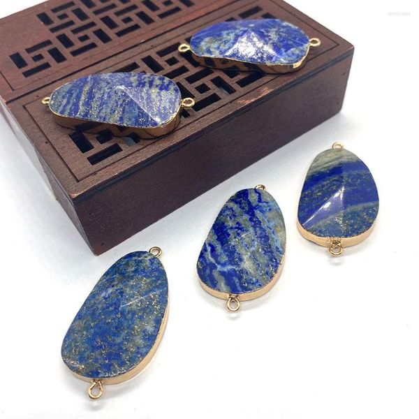 Colares com Pingente Pedra Natural Colar de Senhora Quartzo Jóias Acessórios Faça Você Mesmo Pedra Preciosa Irregular Azul Facetado 13x44mm