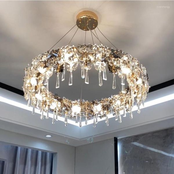 Lampadari Crystal Butterfly Luxury Living Villa Illuminazione Decorazioni per matrimoni Island Fixture