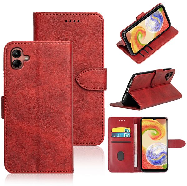 Leather Phone Case For Samsung Galaxy A34 A04E F04 M04 A54 A14 A23E A23 A04 A03S A23S A73 A03 Core A13 A53 SC-53C SCG15 4G 5G Flip Cover Wallet Phone Cases With Card Holder