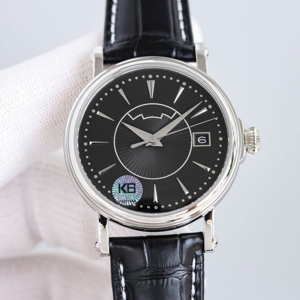 Relógio da série Classic, relógio masculino AAA, espelho azul levemente convexo, movimento recentemente atualizado, usando uma versão personalizada do movimento, pulseira de couro de bezerro italiano tamanho 38 mm