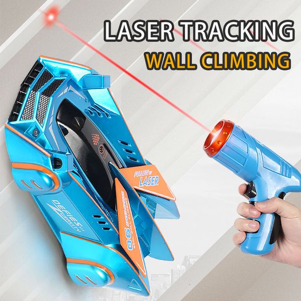 ElectricRC Auto RC Auto Acrobazia Laser a infrarossi Tracking Parete Soffitto Veicolo da arrampicata Giocattoli per bambini Telecomando auto Segui la luce Regali ragazzi 230616