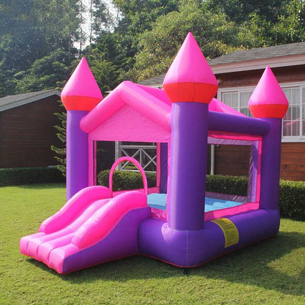Домик для прыжков для девочек Розовый Funhouse Надувной замок для прыжков Moonwalk Jumping Jumper Надувной джемпер для заднего двора, парка, лужайки, для игр на открытом воздухе, веселые подарки, детские игрушки