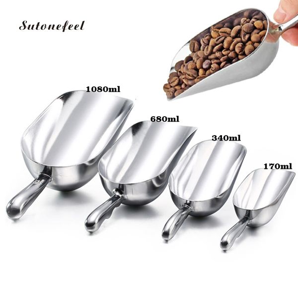 Paletta per caffè 1080ML Paletta per ghiaccio Pala in lega di alluminio per chicchi di grano Raschietto per utensili da cucina Cucchiaio 230616