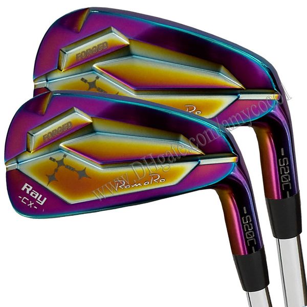 Novos tacos de golfe RomaRo Ray CX 520C Golf Irons 4-9P Color Irons Set R ou S Eixo de aço ou Eixo de grafite Frete grátis