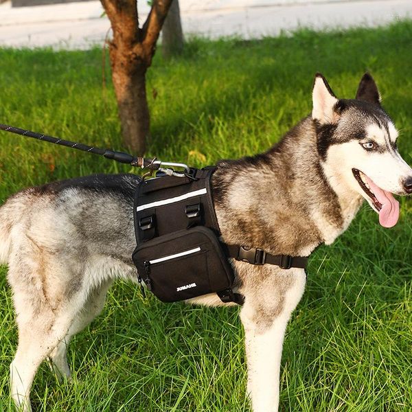 Capas para assento de carro para cães Bolsa transportadora para animais de estimação Arnês Mochila tática para cães médios grandes Desmontável Dois bolsos Armazenamento para lanches