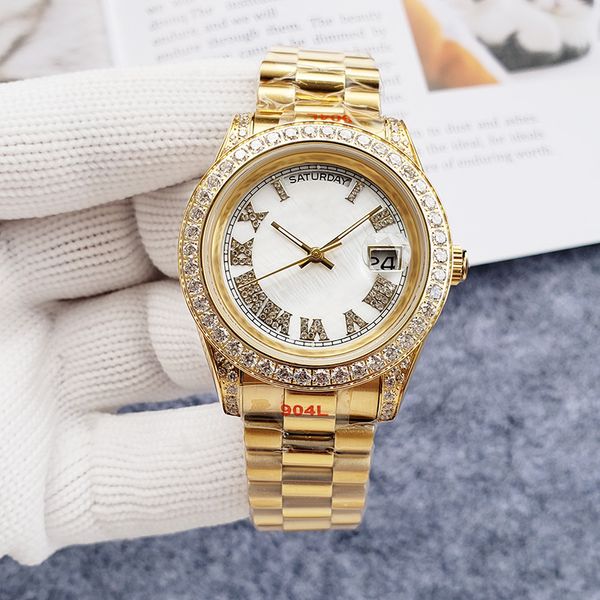 Mens Diamond Watch Menwatch hareket saatleri Erkekler İçin Lüks Saatler Otomatik Saat Tasarımcısı İzle 40mm Tam Paslanmaz Çelik Kayış Mavi Kadran