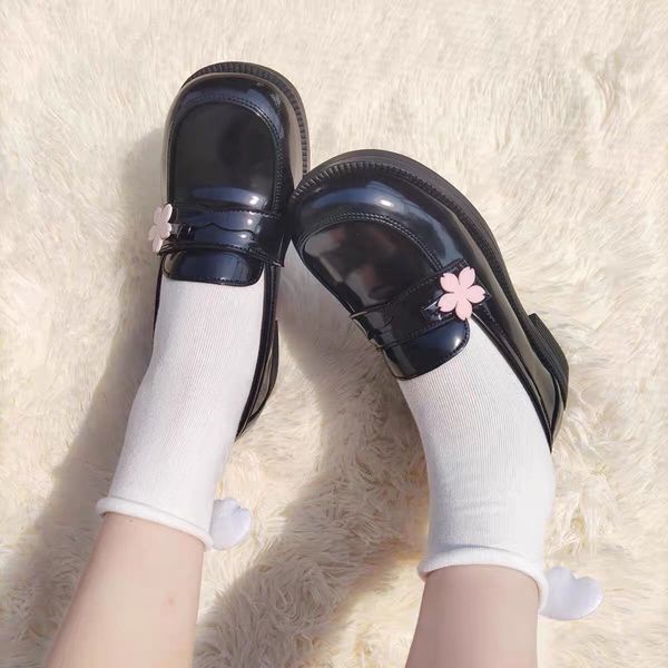 Britischen Stil Vintage Frau Vulkanisieren Schuhe Kawaii Rosa Sakura Mädchen Lolita Schuhe2023 Sommer Slip auf Casual PU Mary Janes