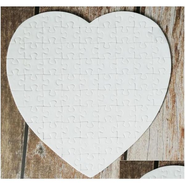 Favore di partito Sublimazione Blank Pearl Light Cercapersone Puzzle Heart Love Shape Puzzle Transfer Stampa Materiali di consumo Giocattoli per bambini Nave veloce D Dhjxf